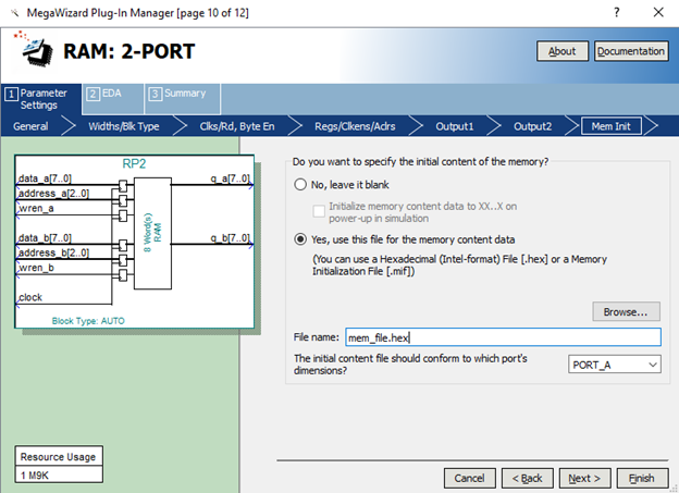 Рис.25 Десятое окно менеджера MegaWizard, задания первоначального содержимого РП